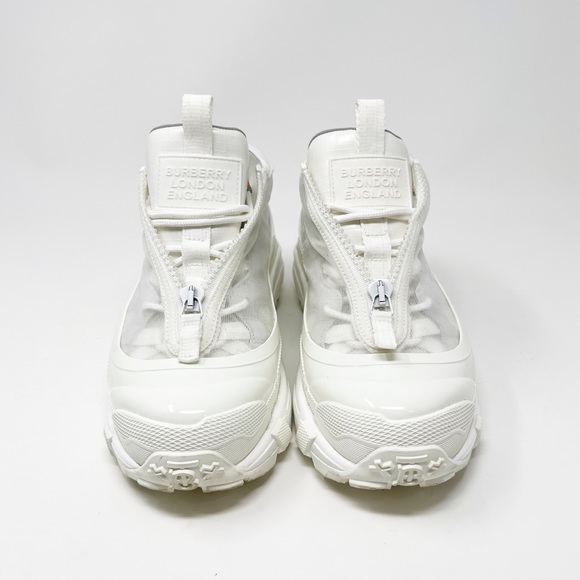 Burberry Arthur White Mesh Low Top Sneakers Chunky Shoes Made In Italy Size 37 - Picture 8 of 15